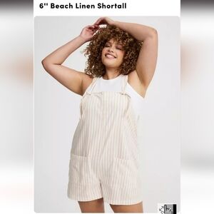 NWT TORRID Beige Striped Romper